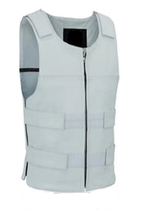 White Style Leather Vest For Bikers Club