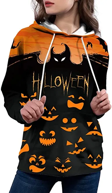 Women Halloween Pumpkin Hoodie