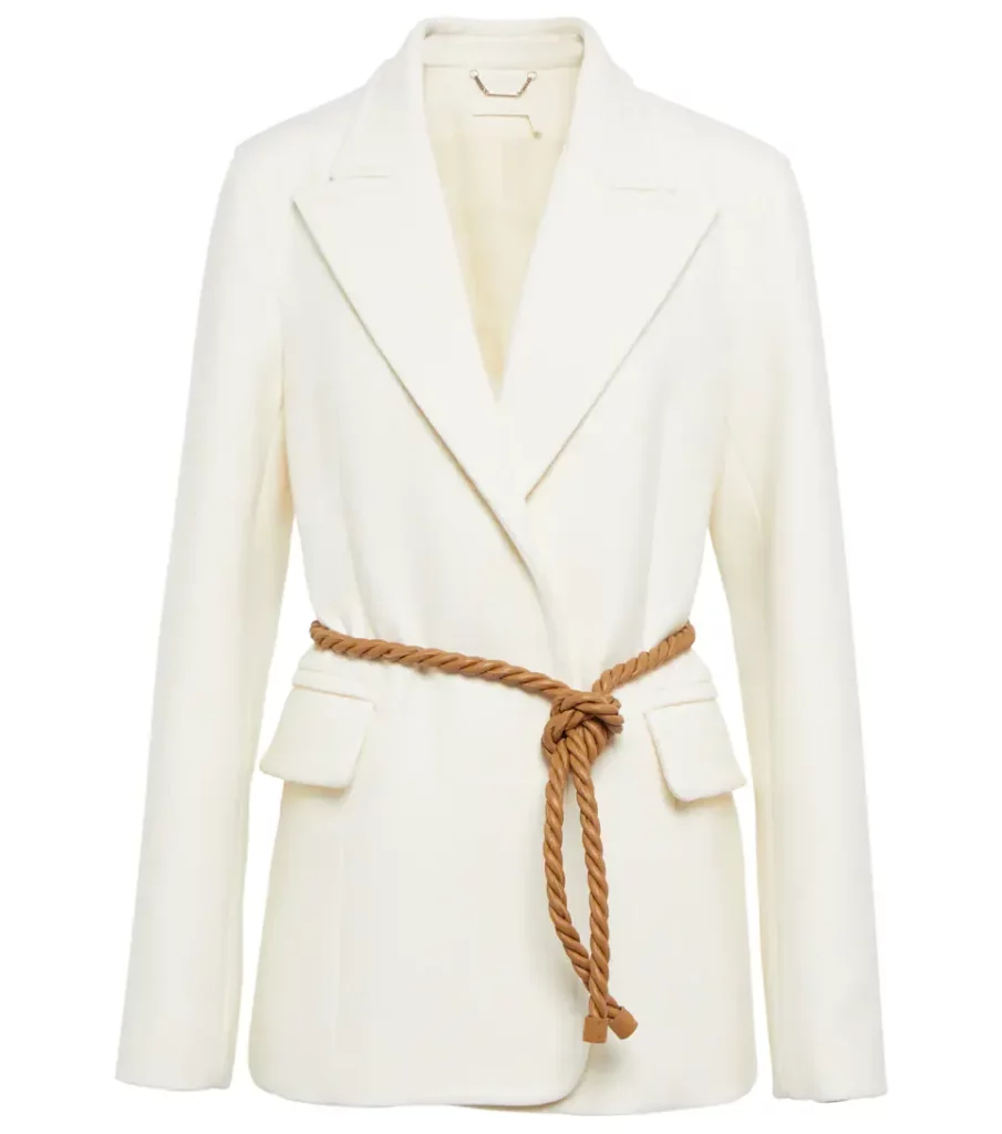 Women's Belted Wool Blazer Coat