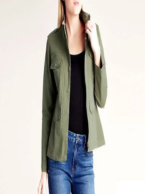 Women's Green Cotton Jacket