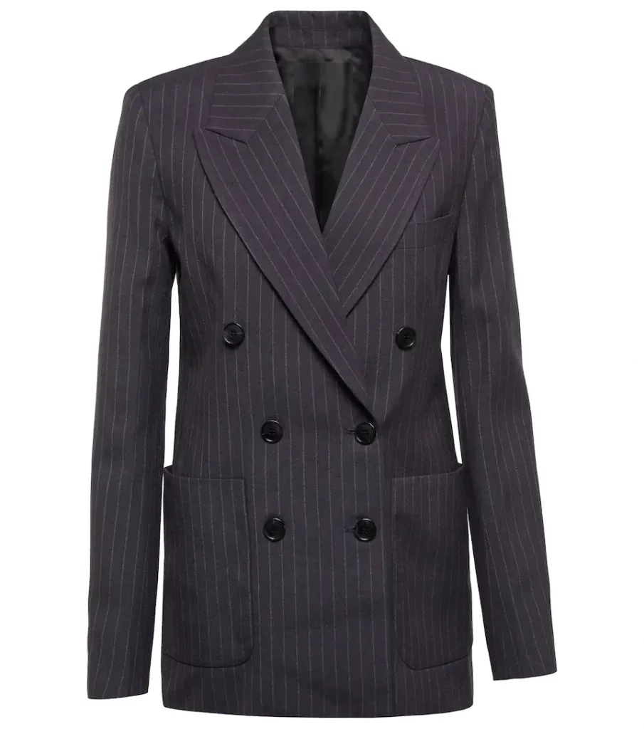 Women's Grey Pinstriped blazer coat