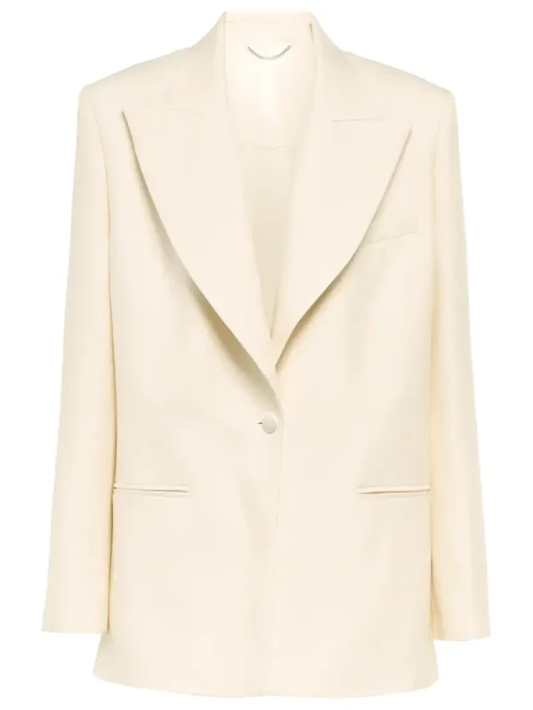 Women's White Silk blazer Coat