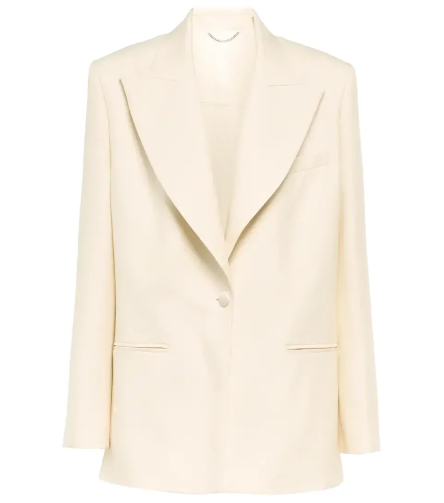 Women's White Silk blazer Coat