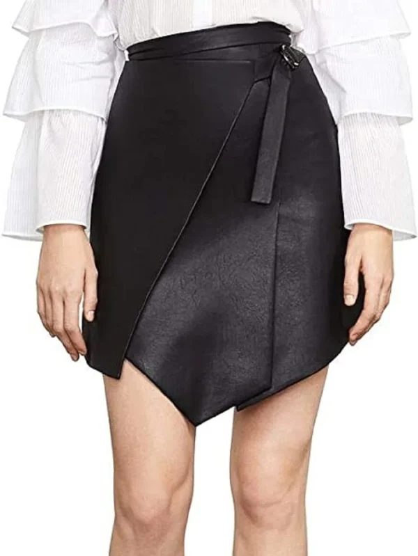  Women's Yoliswa Faux-Leather Wrap Skirt