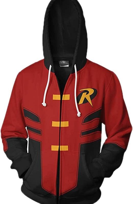 Xinxin Robin Tim Drake 3D Anime Cosplay Cardigan Zip Hoodie