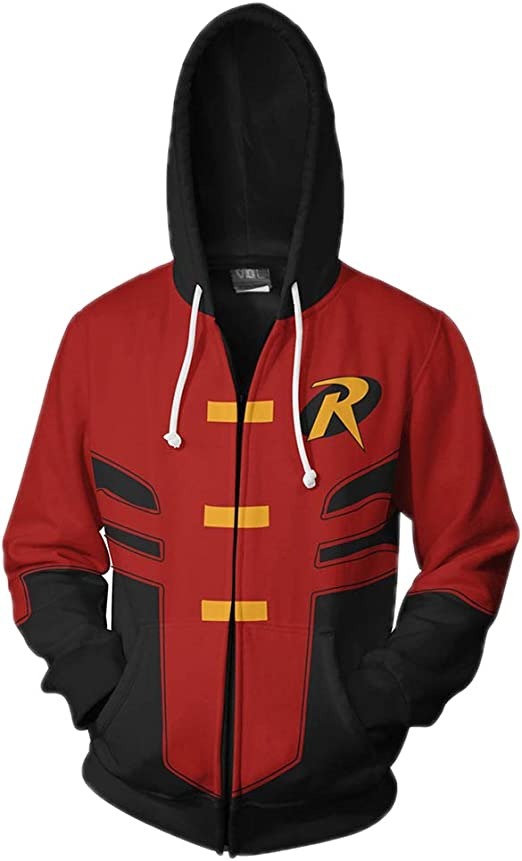 Xinxin Robin Tim Drake 3D Anime Cosplay Cardigan Zip Hoodie