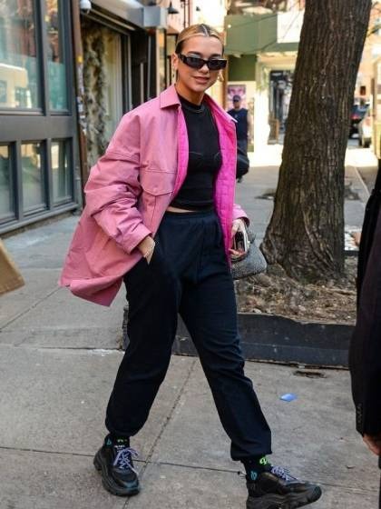 Dua Lipa Pink coat