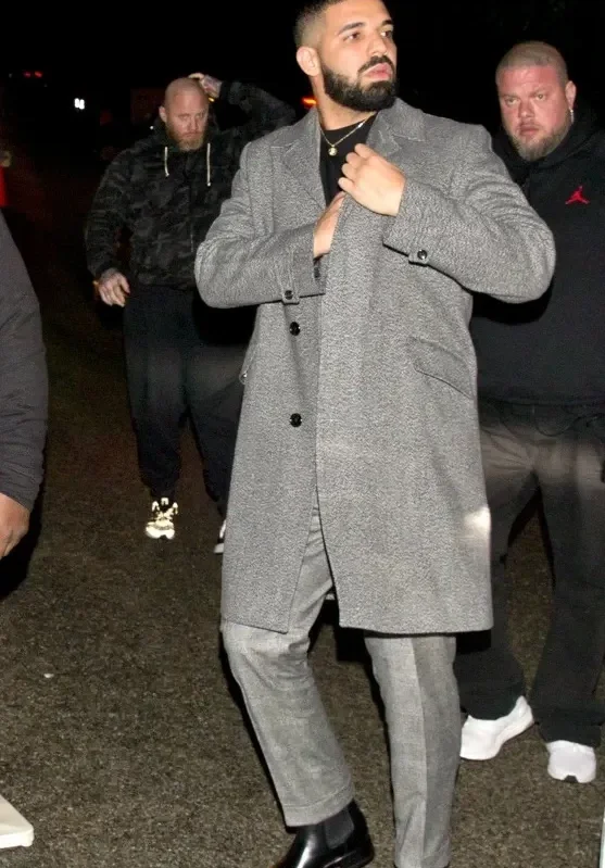 drake Grey Trench Coat