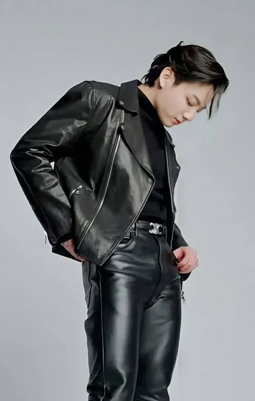 BTS Junkook Black Leather Jacket