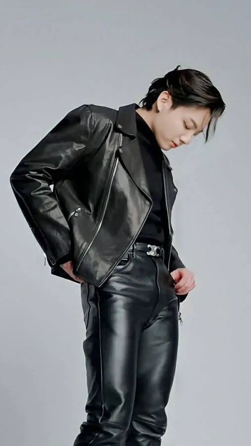 BTS Junkook Black Leather Jacket