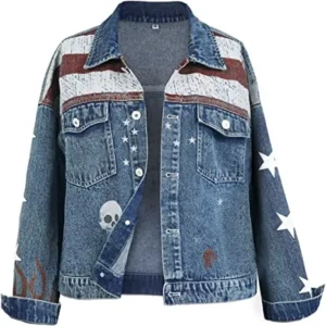 America girl's Halloween Denim Coat Jacket