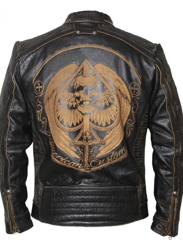 American custom Black Leather Jacket