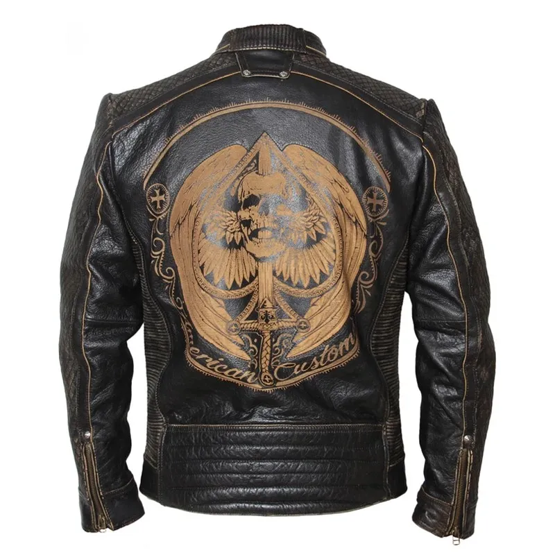 American custom Black Leather Jacket