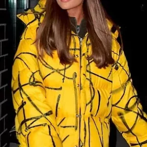 Ariana Grande Singer Yellow Puffer Coat