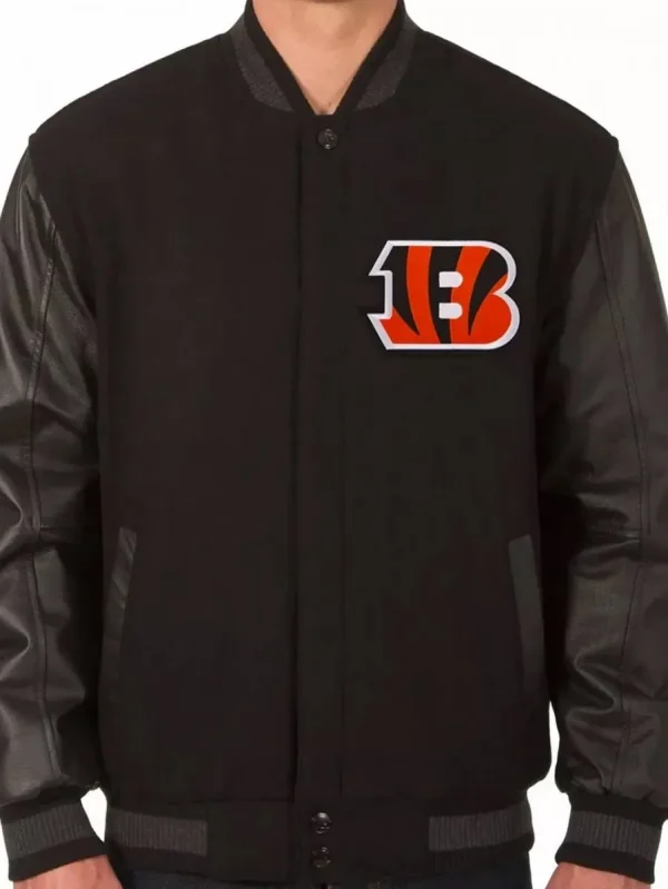 Black Cincinnati Bengals Letterman Jacket