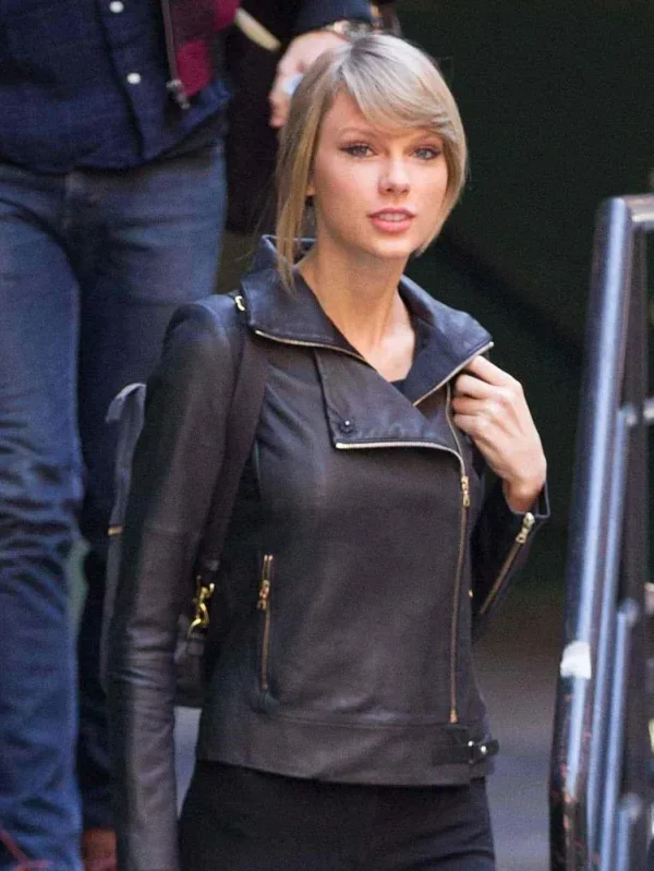 Black Motorcycle Taylor Swift Leather Jacket