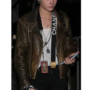 Cara Delevingne Rocks Leather Jacket