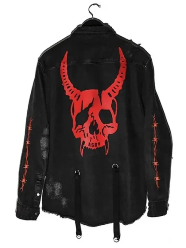 Gothic Demon Skull Denim Jacket