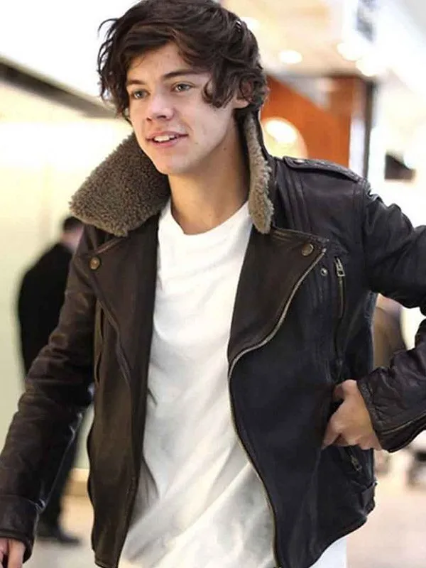 Harry Styles Black Leather Jacket