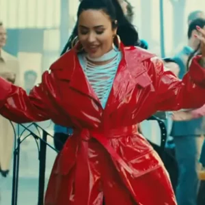 I Love Me Demi Lovato Faux Leather Red Coat