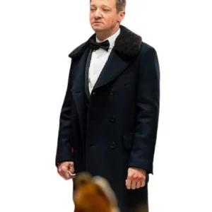 Jeremy Renner Hawkeye 2021 Clint Barton Black Fur Collar Coat