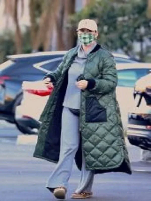 Katy Perry Green satin Long Coat