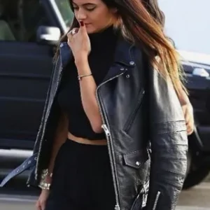 Kylie Jenner Black Leather Jacket