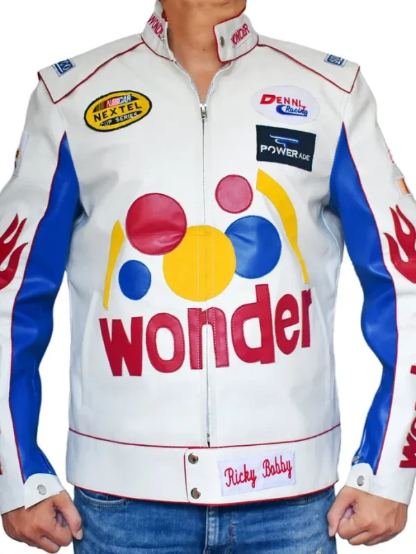 Men's Ricky Bobby Halloween Costume Faux Leather Jacket