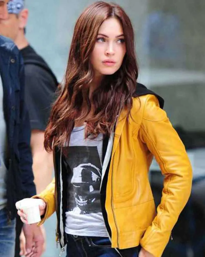 Ninja Turtles Megan Fox "April O'Neil" Yellow Leather Jacket