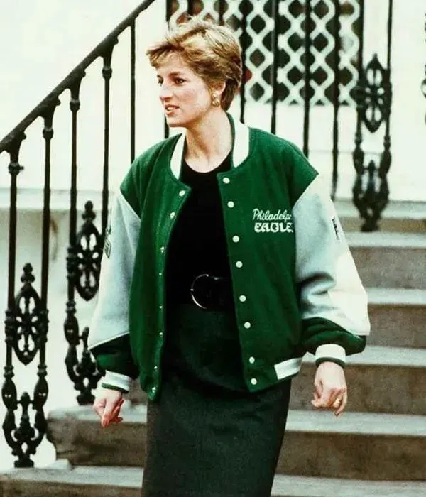 Philadelphia Eagles Princess Diana Wool Varsity Jacket