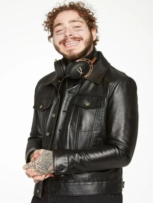 Post Malone Black Leather Jacket