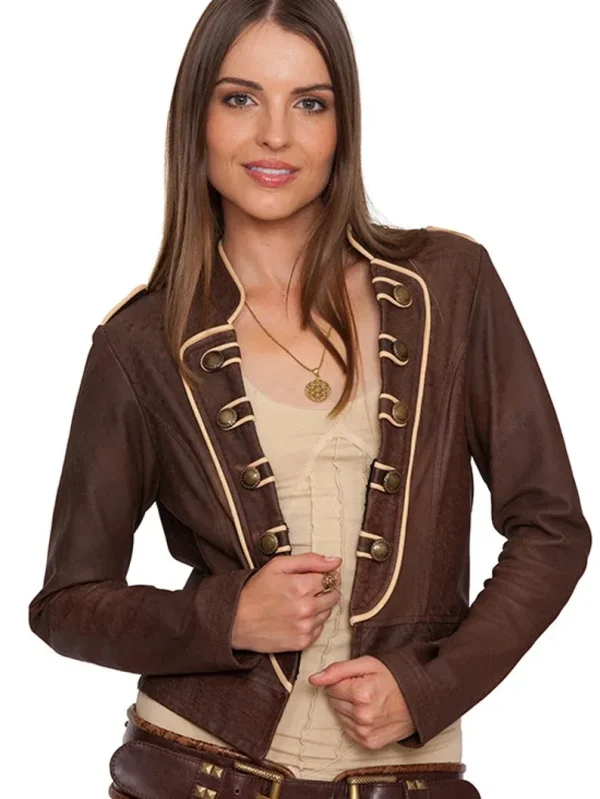 Steampunk Gothic Brown Leather Jacket