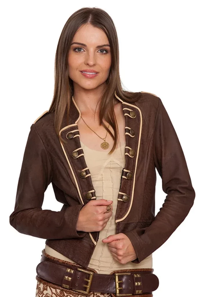 Steampunk Gothic Brown Leather Jacket