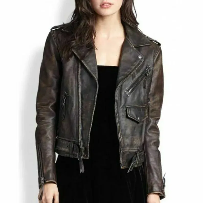 Women Genuine Real Leather Jacket