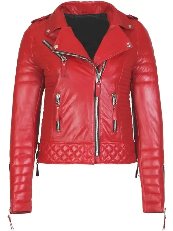 Womens Boda Style Quilted Red Jacket