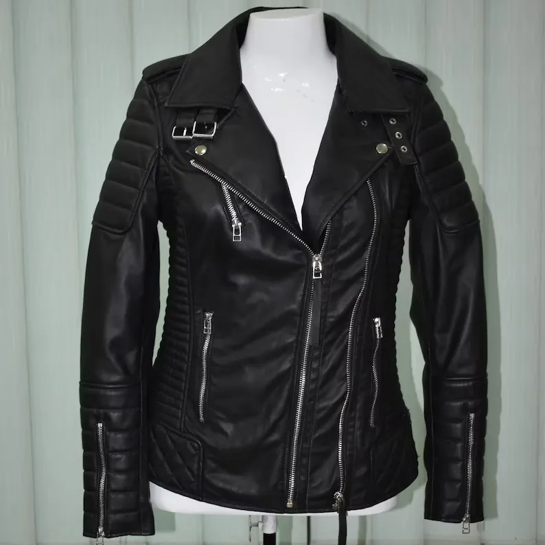 Women's Genuine Leather Biker Jacket