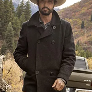 Yellowstone Ryan Bingham Grey Wool Coat