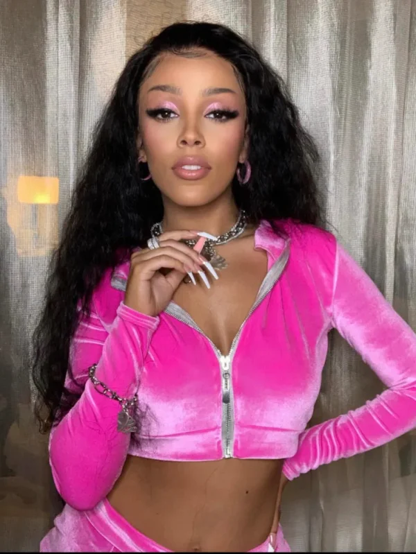 American Rapper Doja Cat Best Friend Pink Cropped Jacket