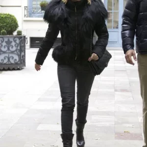 Shakira Black Fur Coat