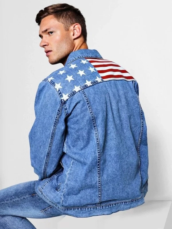 American Flag Print Jacket