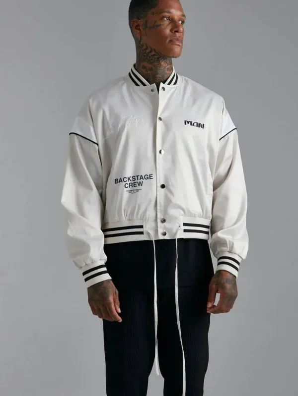 Backstage Crew White Bomber jacket