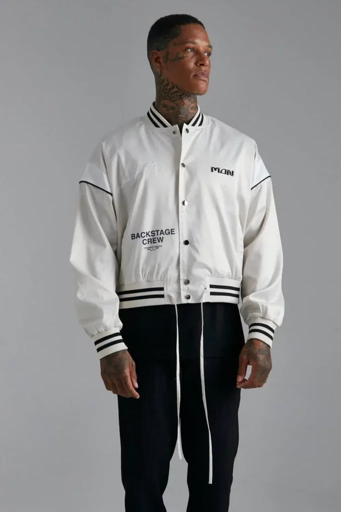 Backstage Crew White Bomber jacket