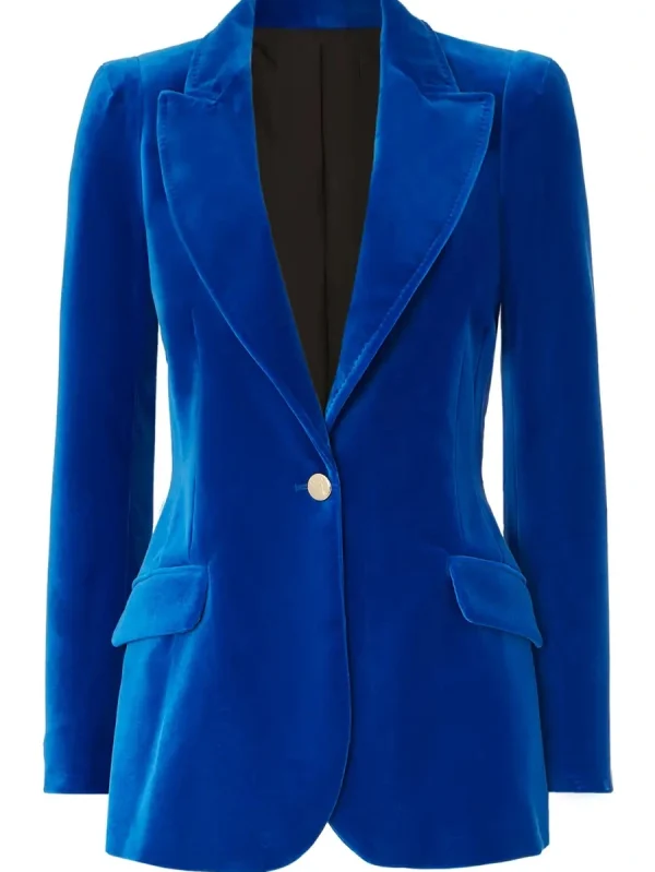 Cate Blanchett Ocean’s Eight Blue Velvet Blazer