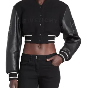 Ladies Cropped Top Varsity Jacket