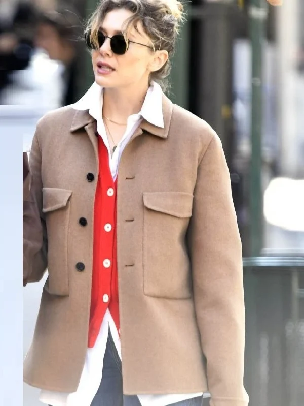 Actress Elizabeth Olsen New York Classic Jacket