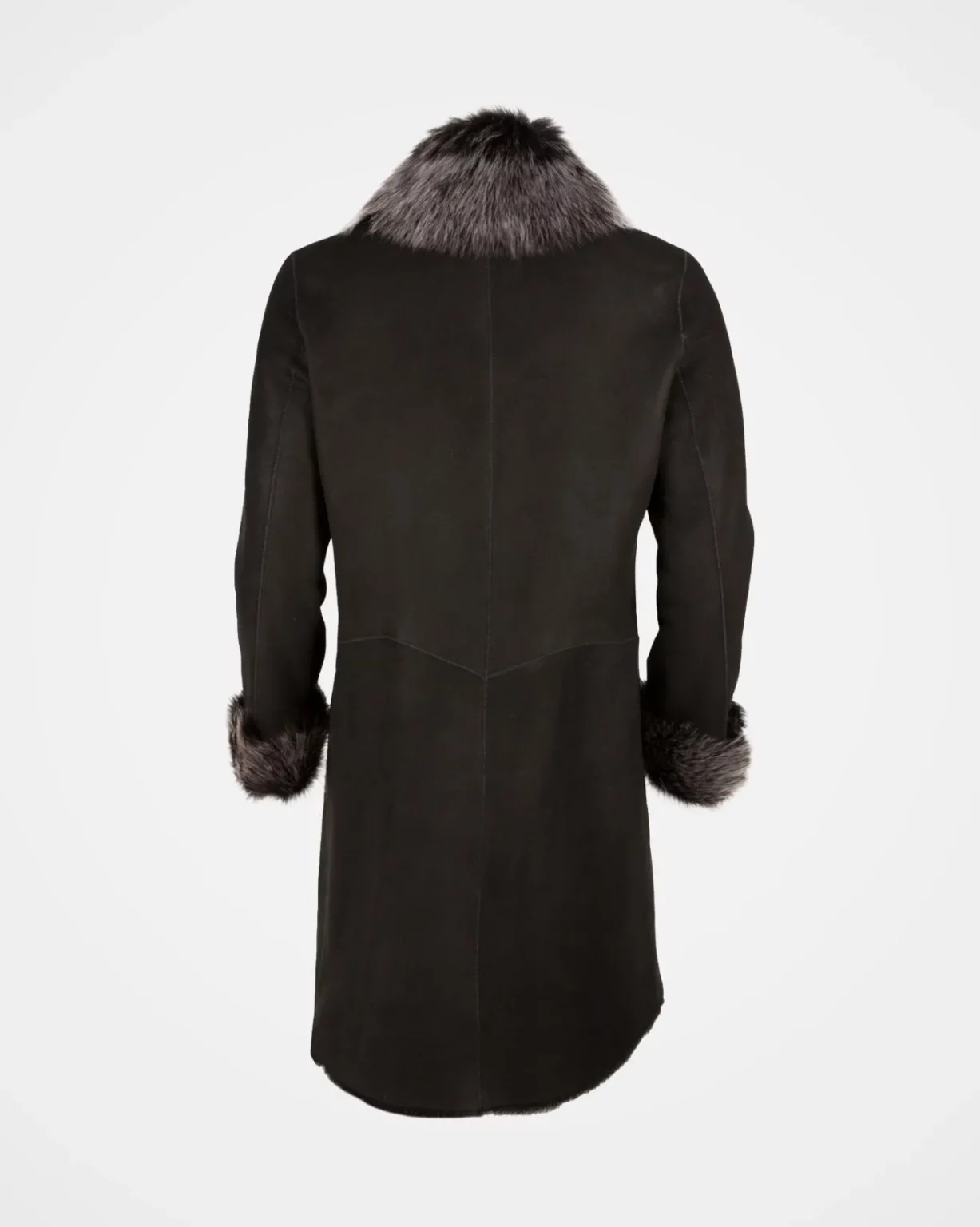 Sheepskin Leather Trim Coat