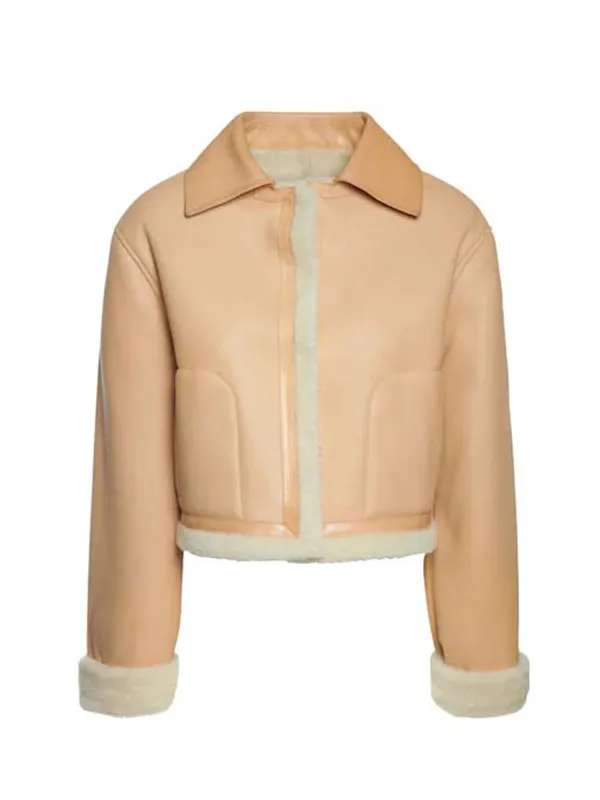 Women Bomber Aviator Shearling Jacket