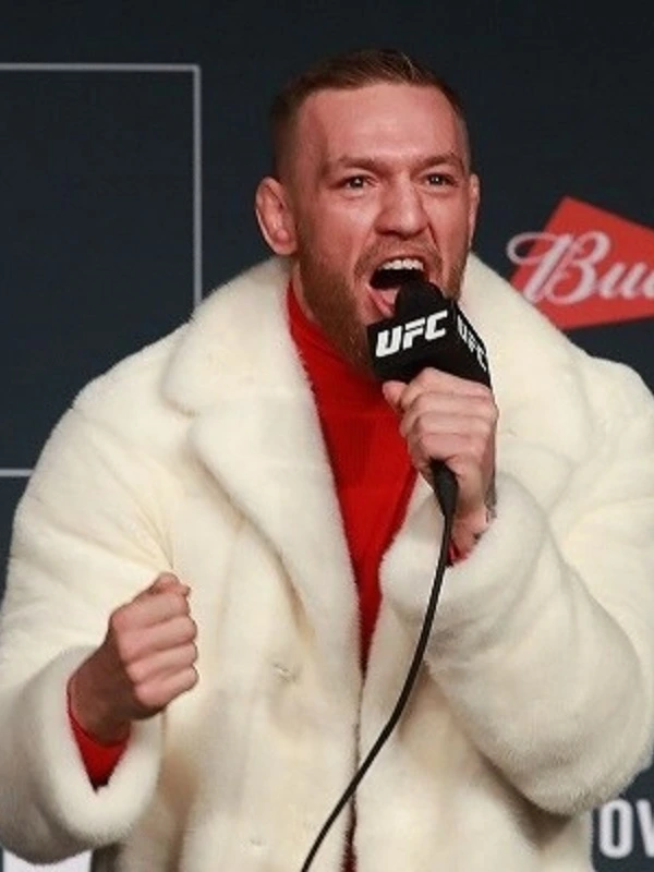 Conor McGregor White Shearling Coat