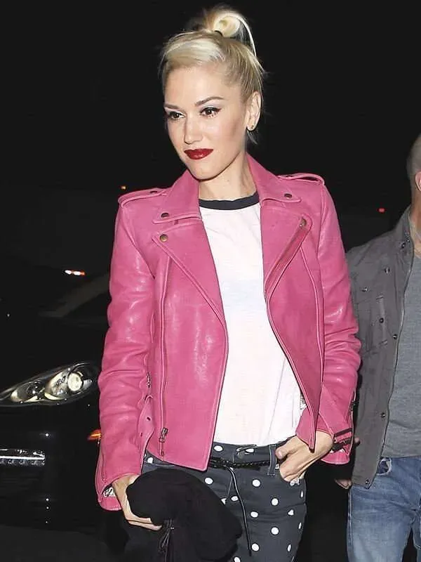 Gwen Stefani Pink Leather Jacket