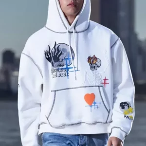 OVERSIZED BOXY MOON GRAPHIC HOODIE